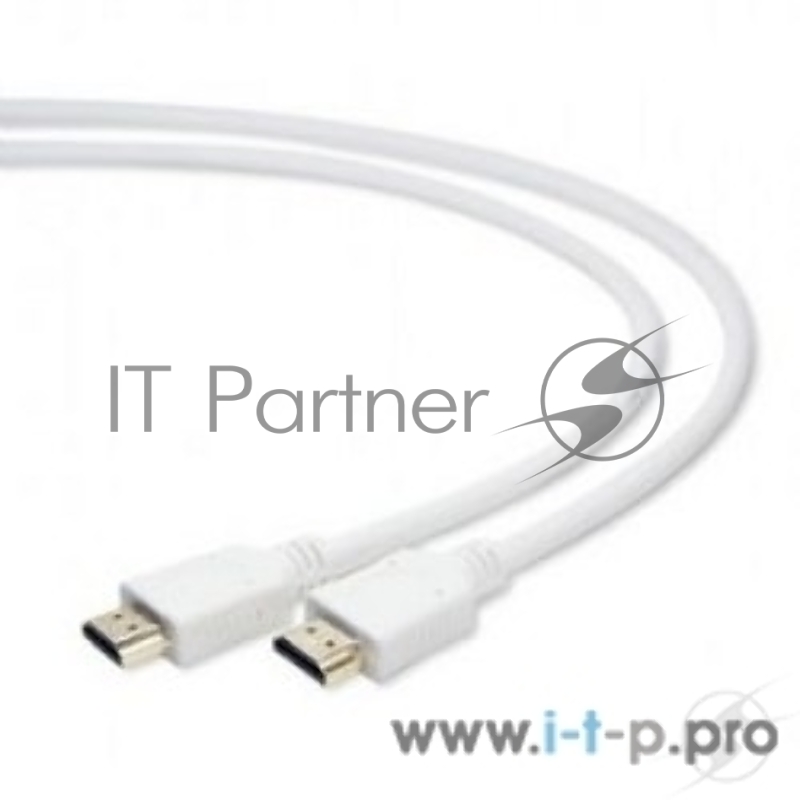 Кабель HDMI Cablexpert CC-HDMI4-W-1M, 19M/19M, v2.0, медь, позол.разъемы, экран, 1м, белый, пакет
