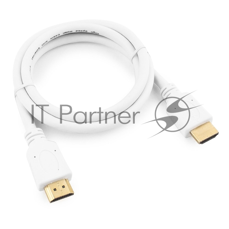 Кабель HDMI Cablexpert CC-HDMI4-W-1M, 19M/19M, v2.0, медь, позол.разъемы, экран, 1м, белый, пакет