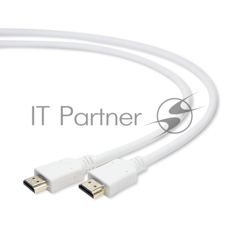 Кабель HDMI Cablexpert CC-HDMI4-W-1M, 19M/19M, v2.0, медь, позол.разъемы, экран, 1м, белый, пакет