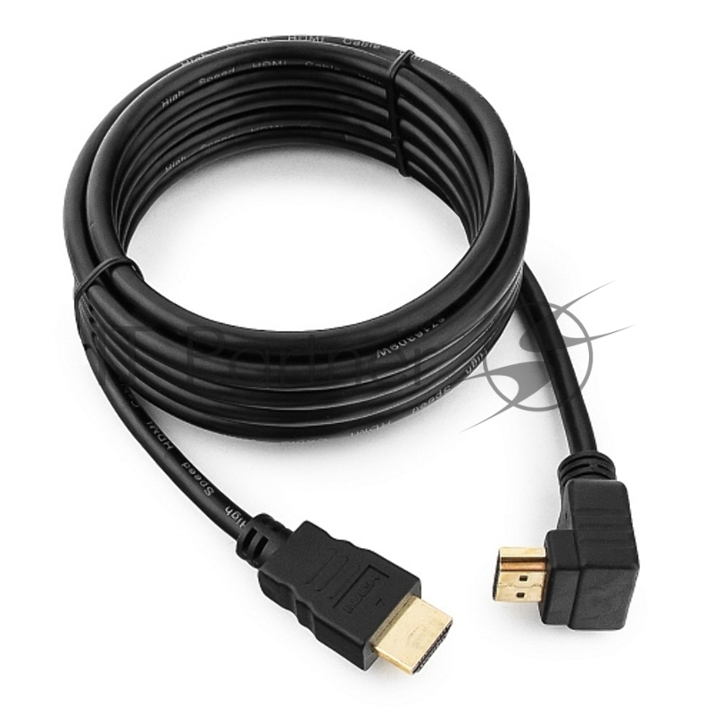 Кабель HDMI Cablexpert CC-HDMI490-10, 19M/19M, v2.0, медь, позол.разъемы, экран, угловой, 3м, черный, пакет