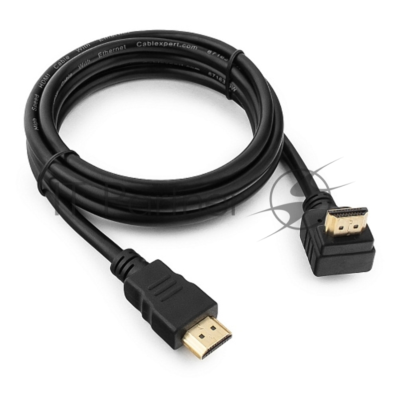 Кабель HDMI Cablexpert CC-HDMI490-6, 19M/19M, v2.0, медь, позол.разъемы, экран, угловой, 1.8м, черный, пакет