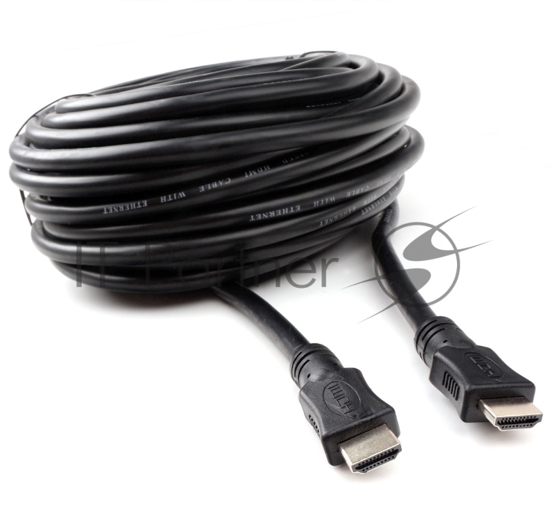 Кабель HDMI Cablexpert CC-HDMI4L-15M, 15м, v2.0, 19M/19M, серия Light, черный, позол.разъемы, экран, пакет