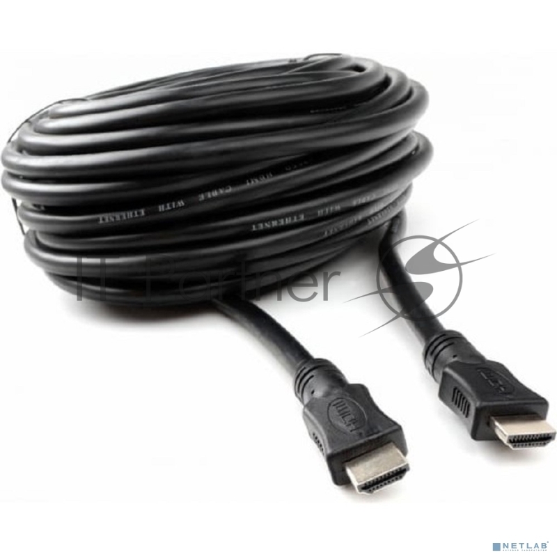Кабель HDMI Cablexpert CC-HDMI4L-20M, 20м, v2.0, 19M/19M, серия Light, черный, позол.разъемы, экран, пакет