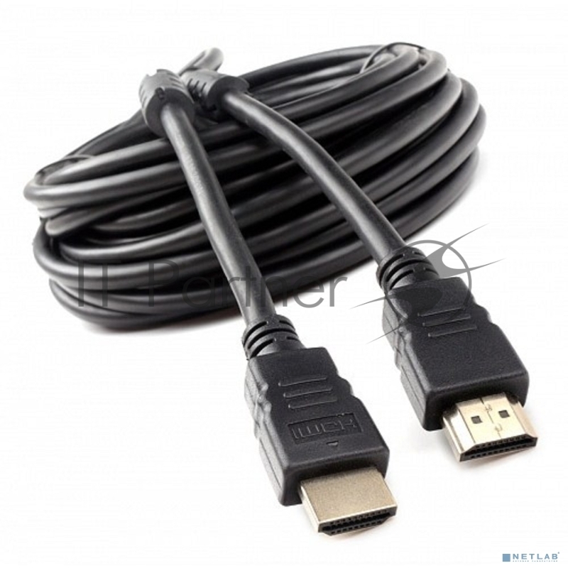 Кабель HDMI Cablexpert CCF2-HDMI4-10M, 19M/19M, v2.0, медь, позол.разъемы, экран, 2 фер.кольца, 10м, черный, пакет