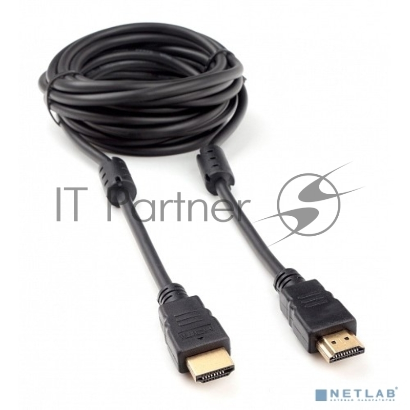 Кабель HDMI Cablexpert CCF2-HDMI4-15, 19M/19M, v2.0, медь, позол.разъем, экран, 2 фер.кольца, 4.5м, черный, пакет