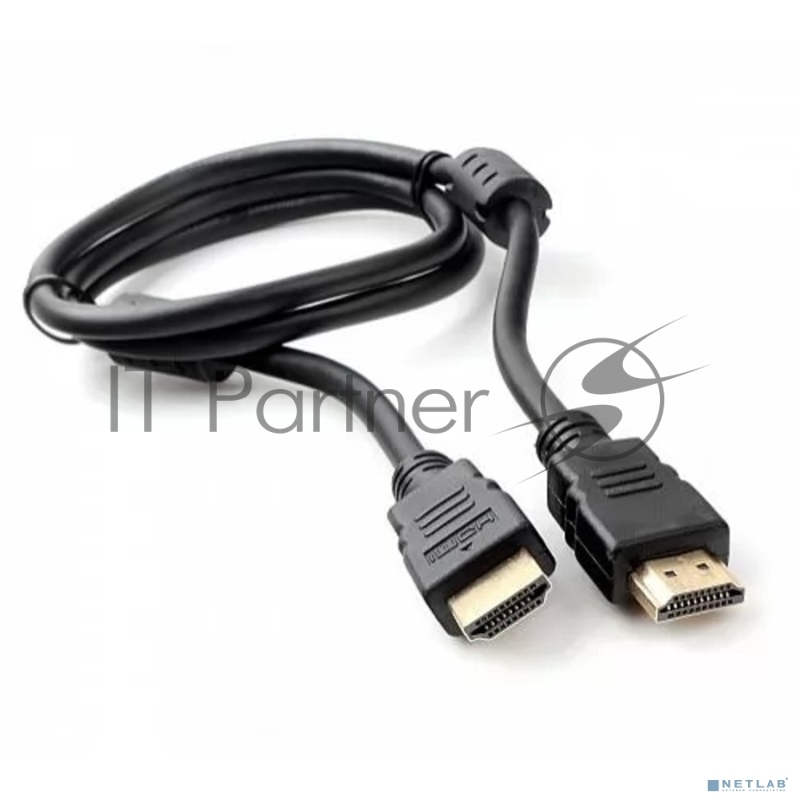 Кабель HDMI Cablexpert CCF2-HDMI4-1M, 19M/19M, v2.0, медь, позол.разъемы, экран, 2 фер.кольца, 1м, черный, пакет