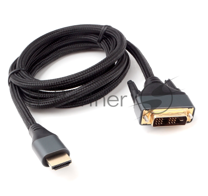 Кабель HDMI-DVI Cablexpert CC-HDMI-DVI-4K-6, 19M/19M, single link, 4K, медь, нейлоновая оплетка, метал.разъемы, 1.8м, черный, коробка