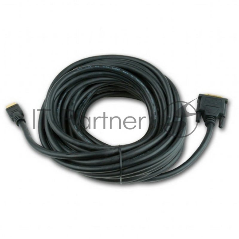 Кабель HDMI-DVI Cablexpert CC-HDMI-DVI-6, 19M/19M, single link, медь, позол.разъемы, экран, 1.8м, черный, пакет