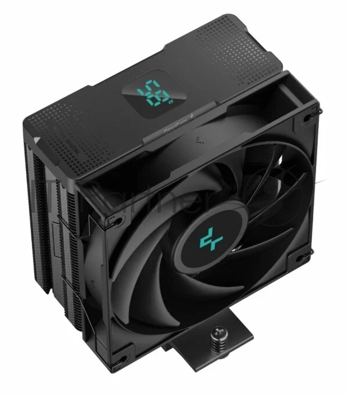 Кулер DEEPCOOL AG400 DIGITAL BK ARGB LGA1700/1200/115X/AM5/AM4 (9шт/кор, TDP 220W, PWM, ARGB Fan 120mm, 4 тепл. трубки, черный) RET
