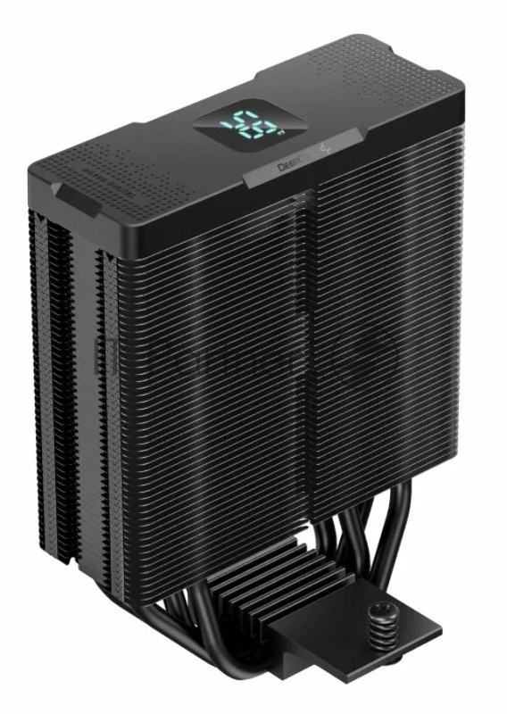Кулер DEEPCOOL AG400 DIGITAL BK ARGB LGA1700/1200/115X/AM5/AM4 (9шт/кор, TDP 220W, PWM, ARGB Fan 120mm, 4 тепл. трубки, черный) RET