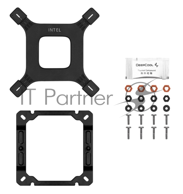 Кулер DEEPCOOL AG400 DIGITAL PLUS LGA1700/1200/115X/AM5/AM4 (9шт/кор, TDP 220W, PWM, DUAL ARGB Fan 120mm, 4 тепл. трубки, черный) RET