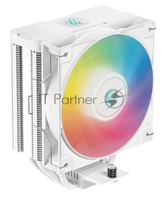 Кулер DEEPCOOL AG400 DIGITAL WH ARGB LGA1700/1200/115X/AM5/AM4 (9шт/кор, TDP 220W, PWM, ARGB Fan 120mm, 4 тепл. трубки, белый) RET