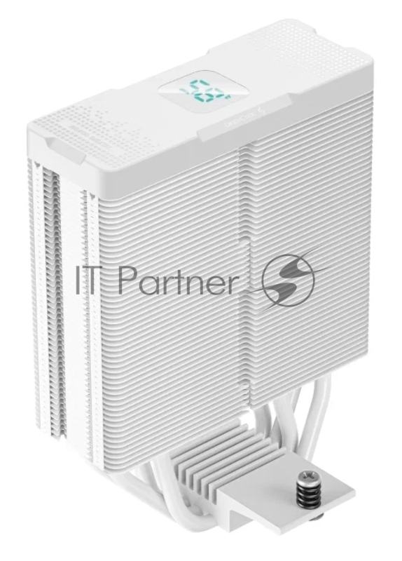 Кулер DEEPCOOL AG400 DIGITAL WH ARGB LGA1700/1200/115X/AM5/AM4 (9шт/кор, TDP 220W, PWM, ARGB Fan 120mm, 4 тепл. трубки, белый) RET