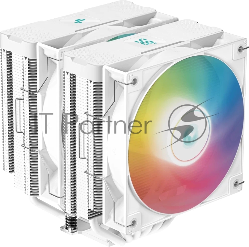 Кулер DEEPCOOL AG620 DIGITAL WH ARGB LGA1700/1200/115X/AM5/AM4 (8шт/кор, TDP 260W, PWM, DUAL Fan 120mm, 6 тепл. трубок, белый) RET