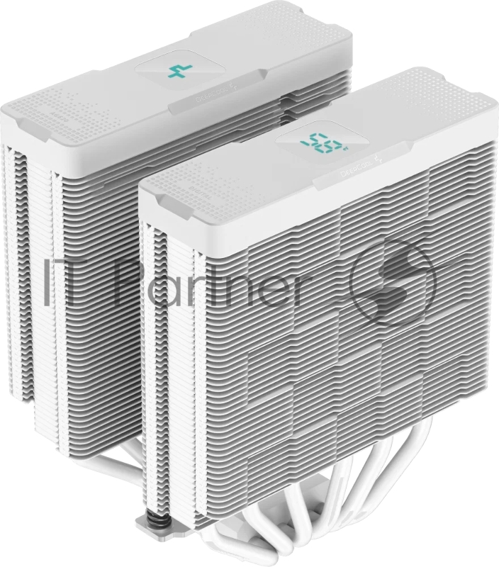 Кулер DEEPCOOL AG620 DIGITAL WH ARGB LGA1700/1200/115X/AM5/AM4 (8шт/кор, TDP 260W, PWM, DUAL Fan 120mm, 6 тепл. трубок, белый) RET