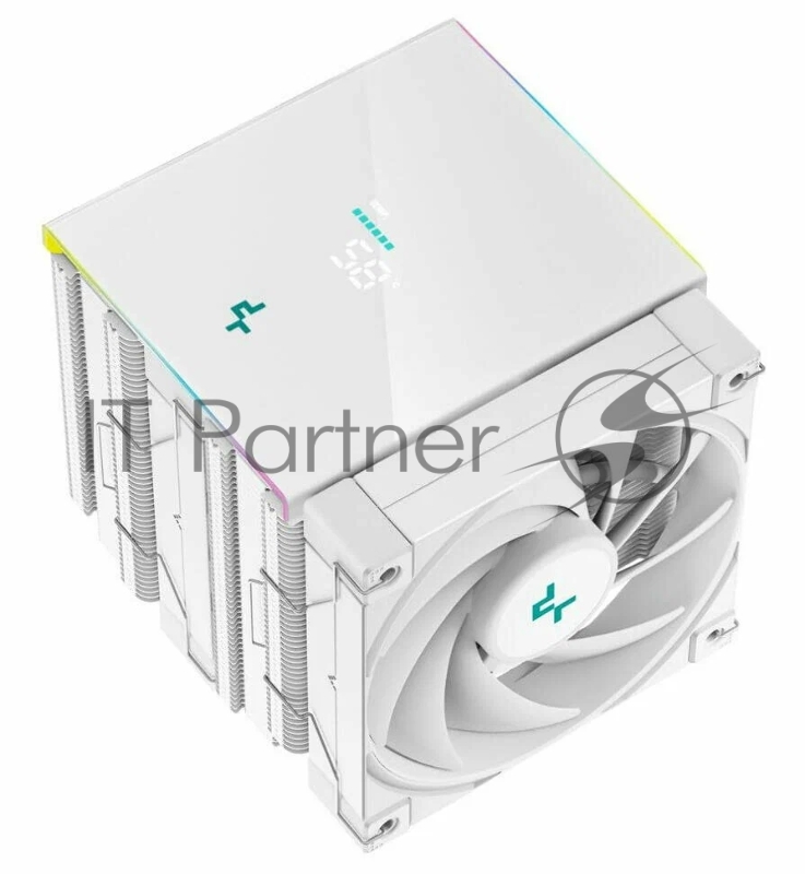 Кулер DEEPCOOL AK620 DIGITAL WH LGA20XX/1700/1200/115X/AM5/AM4 (8шт/кор, TDP 260W, PWM, DUAL Fan 120mm, 6 тепл. трубок, ARGB, белый) RET