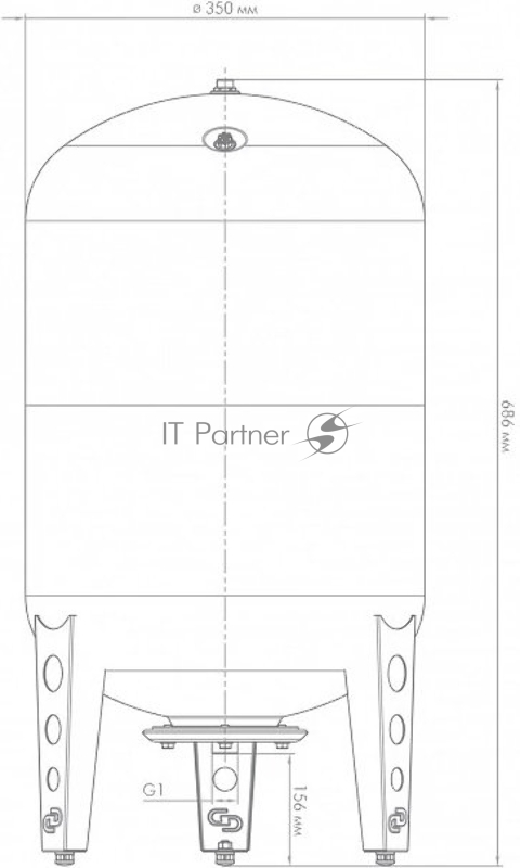 Гидроаккумулятор вертикальный В 50, металлический фланец