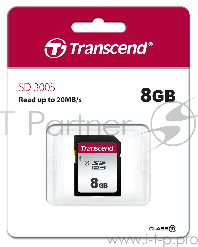Карта памяти SecureDigital 8Gb Transcend TS8GSDC300S {SDHC Class 10, UHS-I}