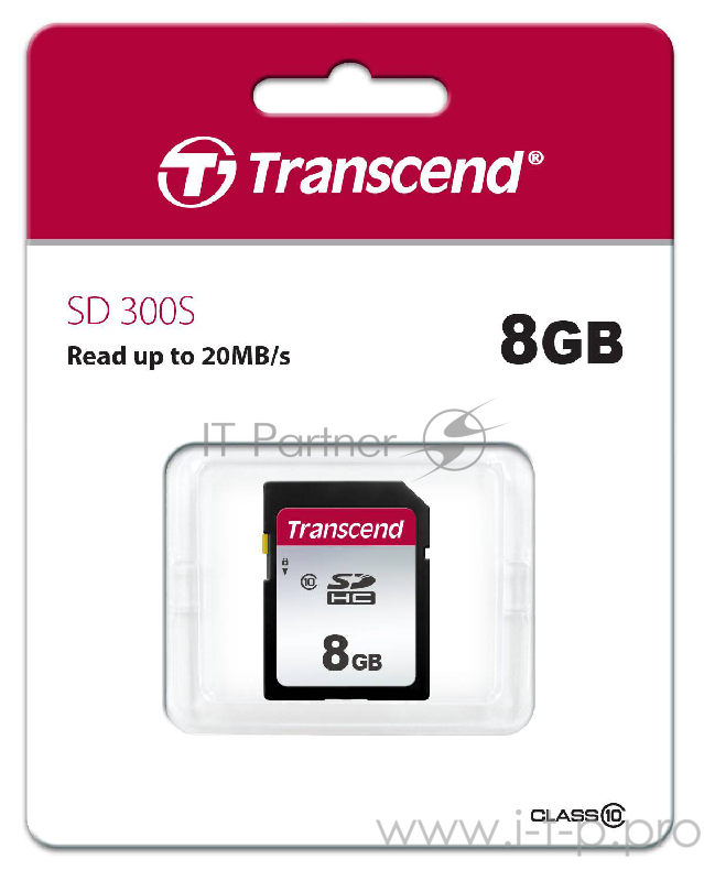 Карта памяти SecureDigital 8Gb Transcend TS8GSDC300S {SDHC Class 10, UHS-I}