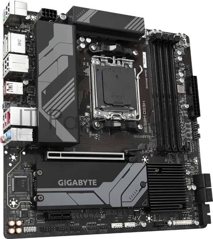 Материнская плата Gigabyte B650M DS3H (V1.3), Socket AM5, AMD B650, 4xDDR5-5200, HDMI+DP+DP, 1xPCI-Ex16, 1xPCI-Ex1, 4xSATA3(RAID 0/1/10), 2xM.2, 8 Ch Audio, 2.5GLan, (4+4)xUSB2.0, (3+2)xUSB3.2, (1+1)xUSB3.2 Type-C™, 1xPS/2, mATX, RTL