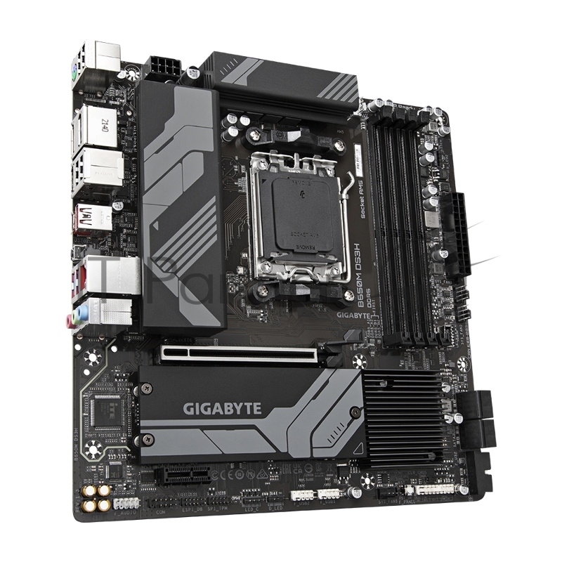 Материнская плата Gigabyte B650M DS3H (V1.3), Socket AM5, AMD B650, 4xDDR5-5200, HDMI+DP+DP, 1xPCI-Ex16, 1xPCI-Ex1, 4xSATA3(RAID 0/1/10), 2xM.2, 8 Ch Audio, 2.5GLan, (4+4)xUSB2.0, (3+2)xUSB3.2, (1+1)xUSB3.2 Type-C™, 1xPS/2, mATX, RTL