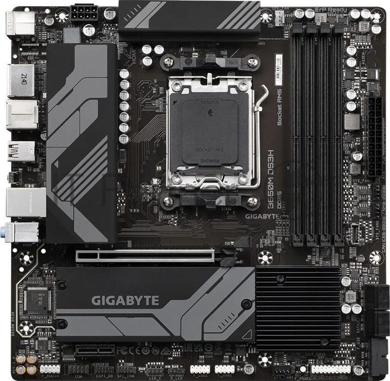 Материнская плата Gigabyte B650M DS3H (V1.3), Socket AM5, AMD B650, 4xDDR5-5200, HDMI+DP+DP, 1xPCI-Ex16, 1xPCI-Ex1, 4xSATA3(RAID 0/1/10), 2xM.2, 8 Ch Audio, 2.5GLan, (4+4)xUSB2.0, (3+2)xUSB3.2, (1+1)xUSB3.2 Type-C™, 1xPS/2, mATX, RTL