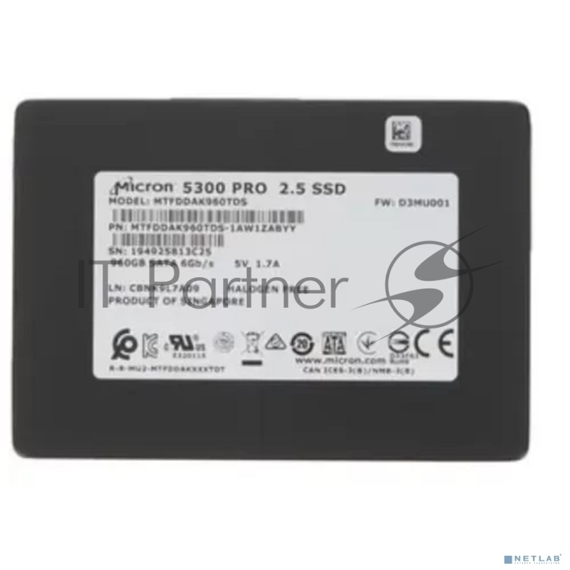 Жесткий диск SSD SATA2.5 960GB 5300 PRO MTFDDAK960TDS MICRON/CRUCIAL