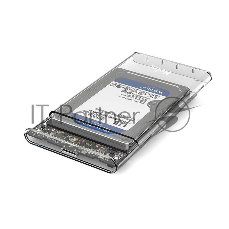 Внешний корпус NETAC WH11 <NT07WH11-30AC> для HDD/SSD 2.5 SATA -> USB3.0 прозрачный