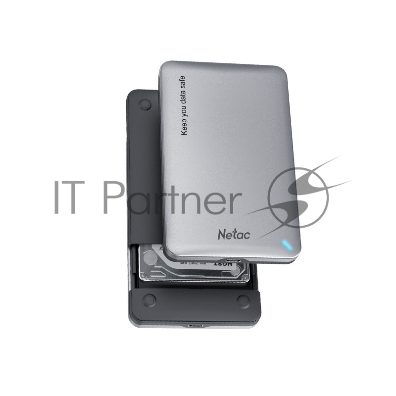 Внешний корпус NETAC WH12 <NT07WH12-30AC> для HDD/SSD 2.5 SATA -> USB3.0 серебристый