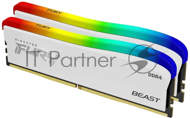 Модуль памяти DDR 4 DIMM 16Gb PC28800, 3600Mhz, Kingston FURY Beast White RGB SE CL17 (Kit of 2) (KF436C17BWAK2/16) (retail)