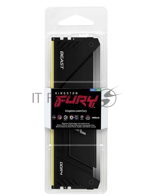 Оперативная память Kingston 8GB DDR4 3600MHz DIMM FURY Beast Black RGB XMP KF436C17BB2A/8 CL17, 1.35V 288-pin Non-ECC