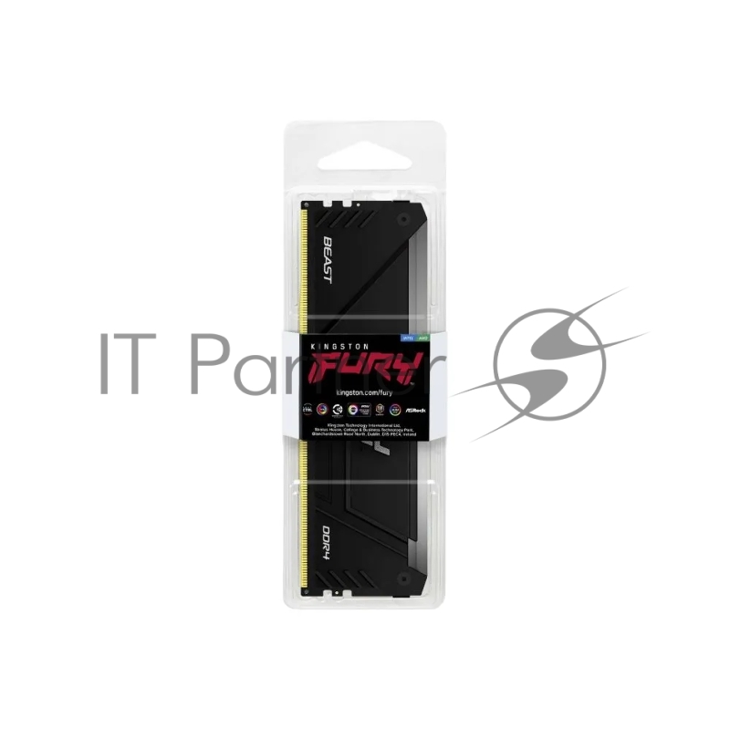 Оперативная память Kingston 8GB DDR4 3600MHz DIMM FURY Beast Black RGB XMP KF436C17BB2A/8 CL17, 1.35V 288-pin Non-ECC