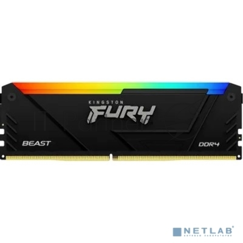 Память Kingston 16GB DDR4 3200MHz DIMM FURY Beast Black RGB XMP KF432C16BB2A/16 CL16, 1.35V 288-pin Non-ECC