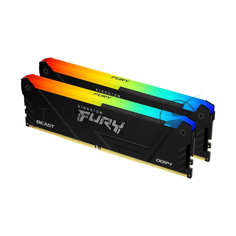 Оперативная память Kingston 32GB DDR4 3600MHz DIMM FURY Beast Black RGB XMP KF436C18BB2AK2/32 kit 2x16Gb, CL18, 288-pin 1.35V Non-ECC