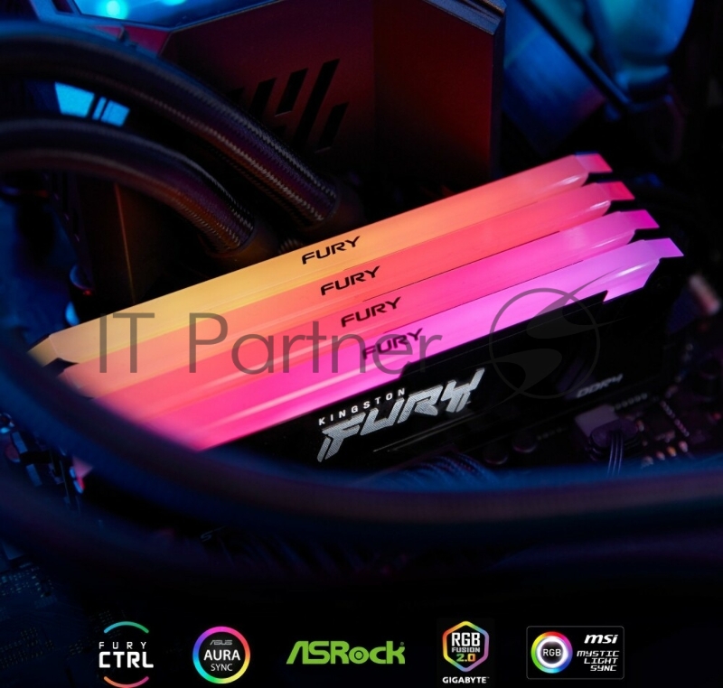 Оперативная память Kingston 32GB DDR4 3600MHz DIMM FURY Beast Black RGB XMP KF436C18BB2AK2/32 kit 2x16Gb, CL18, 288-pin 1.35V Non-ECC