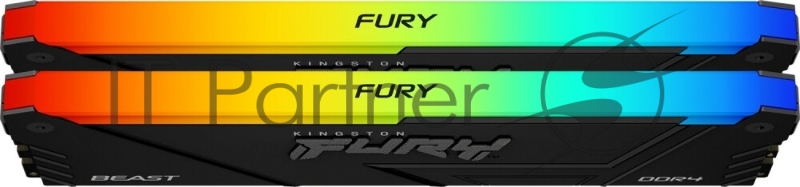 Оперативная память Kingston 32GB DDR4 3600MHz DIMM FURY Beast Black RGB XMP KF436C18BB2AK2/32 kit 2x16Gb, CL18, 288-pin 1.35V Non-ECC