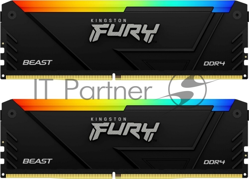 Оперативная память Kingston 32GB DDR4 3600MHz DIMM FURY Beast Black RGB XMP KF436C18BB2AK2/32 kit 2x16Gb, CL18, 288-pin 1.35V Non-ECC