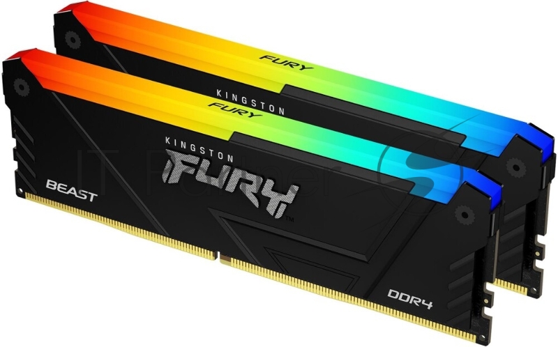 Оперативная память Kingston 32GB DDR4 3600MHz DIMM FURY Beast Black RGB XMP KF436C18BB2AK2/32 kit 2x16Gb, CL18, 288-pin 1.35V Non-ECC