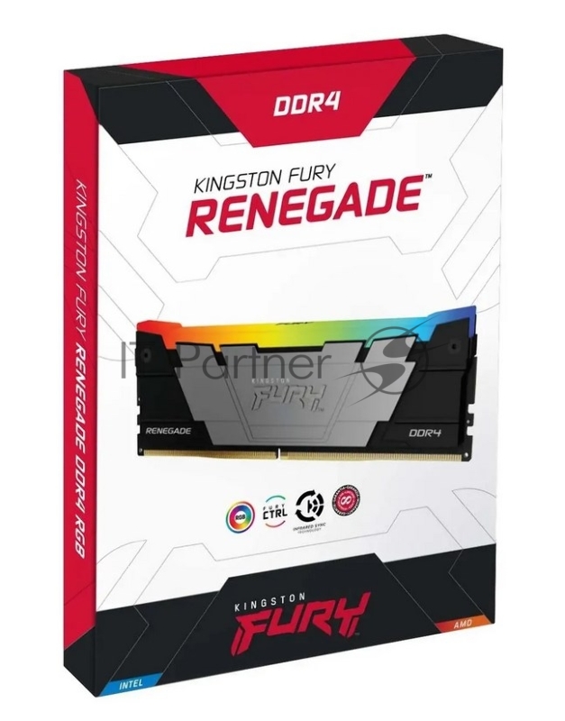 Память Kingston DDR4 2x32GB 3600MHz KF436C18RB2AK2/64 Fury Renegade RGB RTL Gaming PC4-28800 CL18 DIMM 288-pin 1.35В dual rank с радиатором Ret