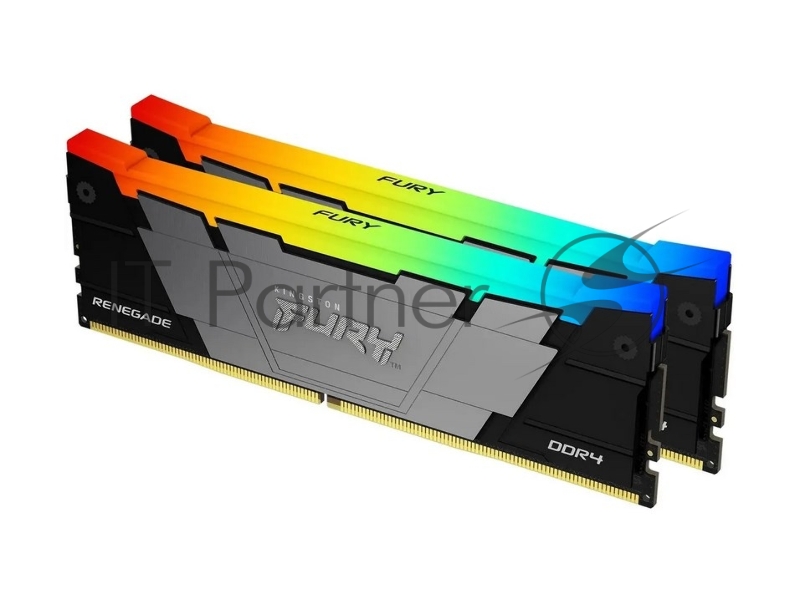 Память Kingston DDR4 2x32GB 3600MHz KF436C18RB2AK2/64 Fury Renegade RGB RTL Gaming PC4-28800 CL18 DIMM 288-pin 1.35В dual rank с радиатором Ret