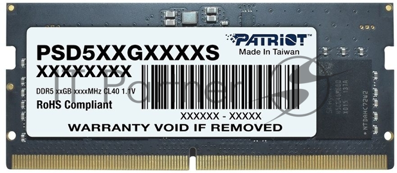 Память Patriot DDR5 8Gb 4800MHz PSD58G480041S RTL PC5-38400 CL40 SO-DIMM 260-pin 1.1В single rank