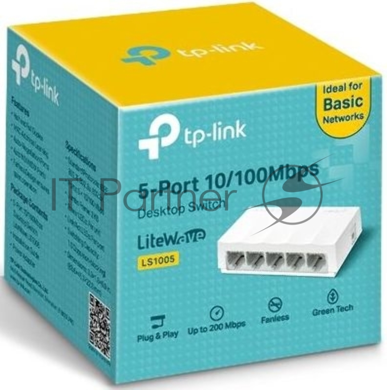 Коммутатор роутер TP-Link LS1005, 5 портов Ethernet 100 Мбит/с