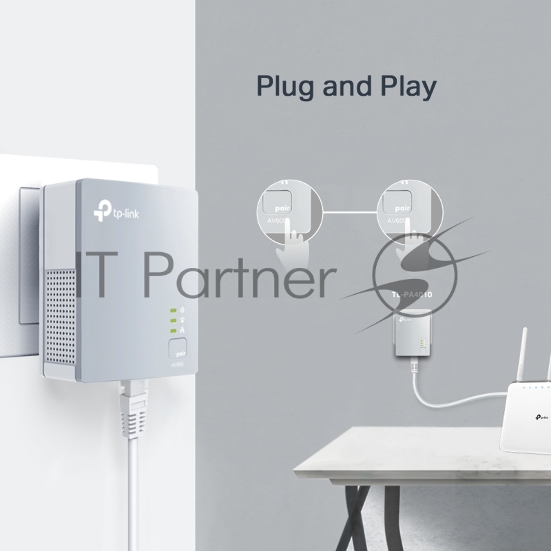 Сетевой адаптер TP-Link TL-PA4010KIT AV600 Nano Powerline Ethernet Adapter Starter Kit, Ultra Compact Size, 500Mbps Powerline Datarate, 10/100Mbps Fast Ethernet, HomePlug AV, Green Powerline, Plug and Play, Twin Pa