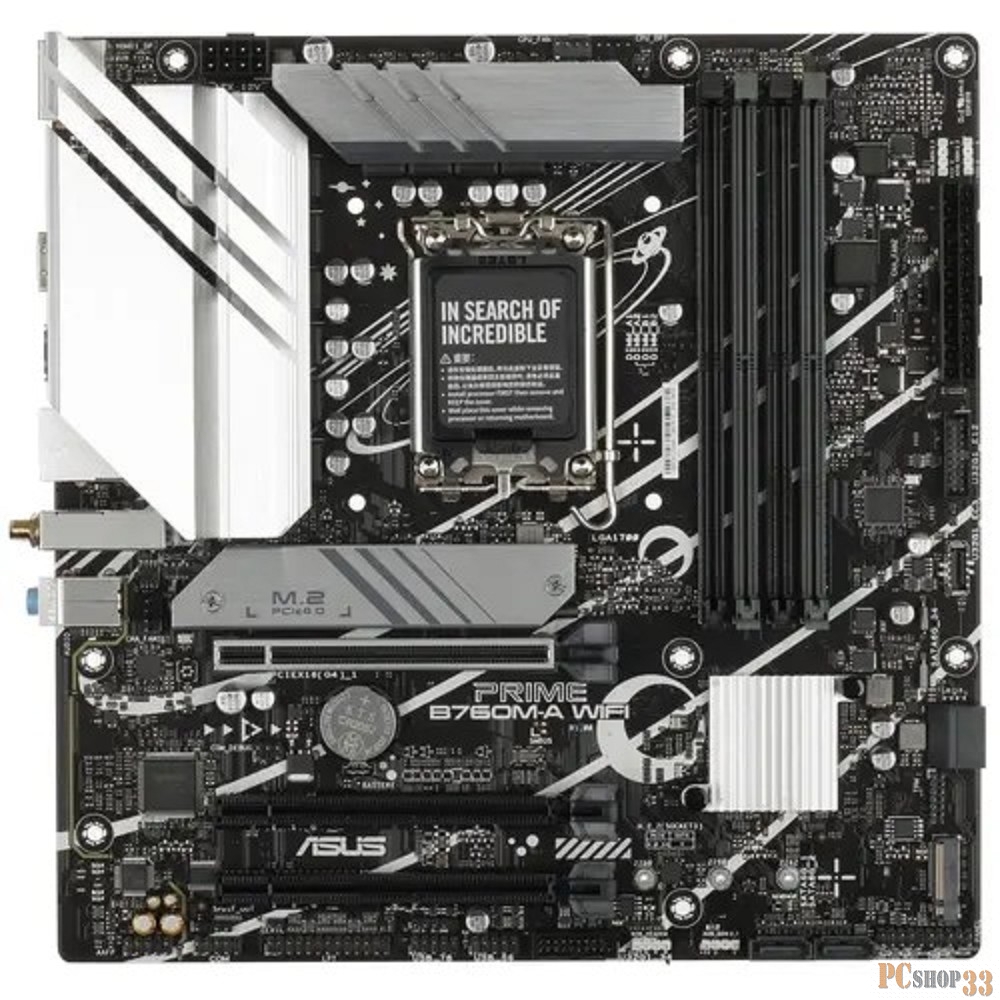 Материнская плата ASUS PRIME B760M-A WIFI Soc-1700 Intel B760 4xDDR5 mATX AC`97 8ch(7.1) 2.5Gg RAID+HDMI+DP