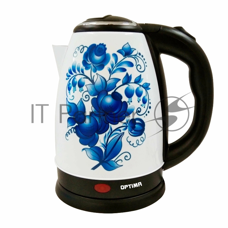 Чайник электрический OPTIMA EK-1801GZ (1,8л, поворот на 360 градусов, корп. из нержавеющей стали, гжель)