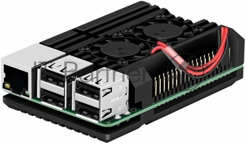 Корпус ACD Aluminum Case with Double Fans for Raspberry Pi 4B, Black