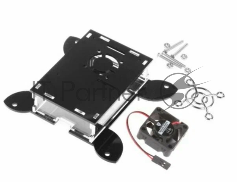 Корпус Qumo, VESA 100x100+вентилятор, Raspberry Pi 4 , акрил, black(RS043)