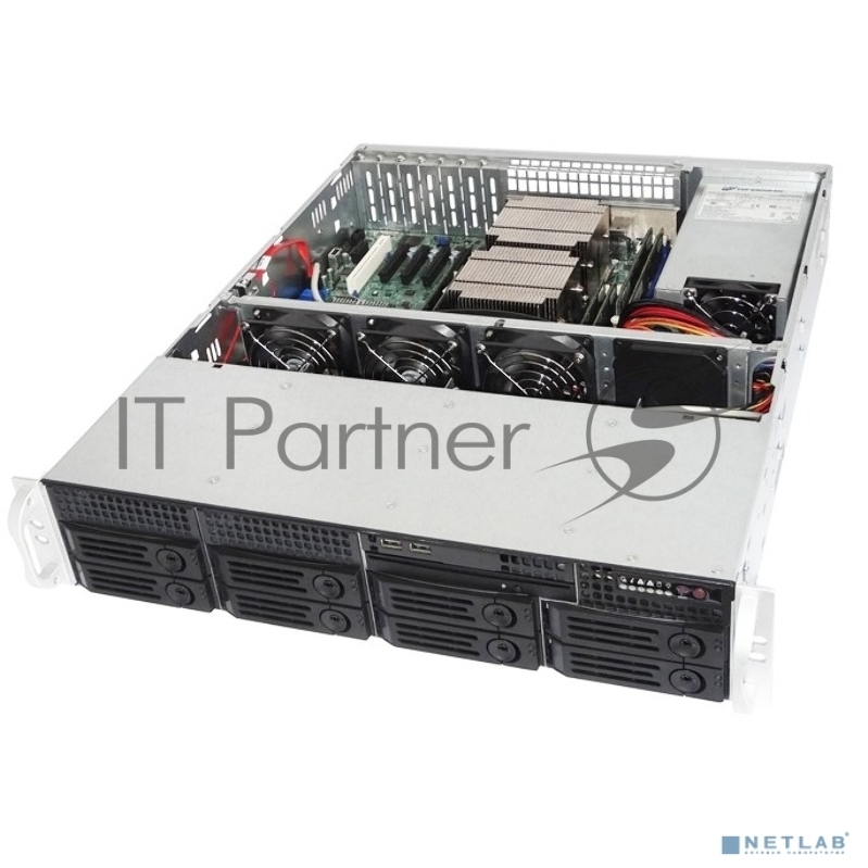 Серверный корпус 2U rackmount, 8+1 trays, 550W CRPS PSU(1+1) / 21 depth chassis / Supports ATX, Micro-ATX and Mini-ITX motherboards