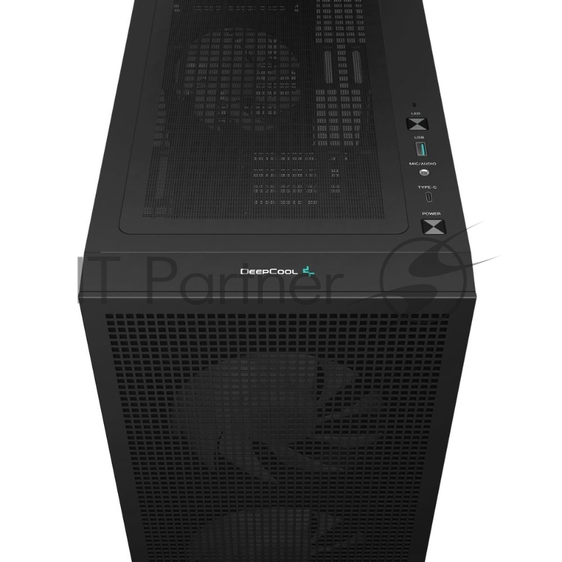 Корпус Deepcool CH360 без БП, боковое окно (закаленное стекло), 2x140мм ARGB LED вентилятор спереди и 1x120мм ARGB LED вентилятор сзади, черный, mATX