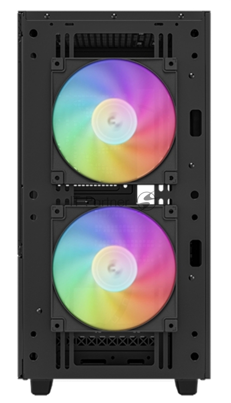 Корпус Deepcool CH360 без БП, боковое окно (закаленное стекло), 2x140мм ARGB LED вентилятор спереди и 1x120мм ARGB LED вентилятор сзади, черный, mATX